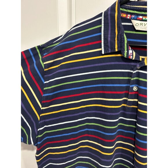 Orvis Mens Multicolor Stripe Polo Shirt 1Collared Short Sleeve Casual Top Sz 2XL - Picture 4 of 8